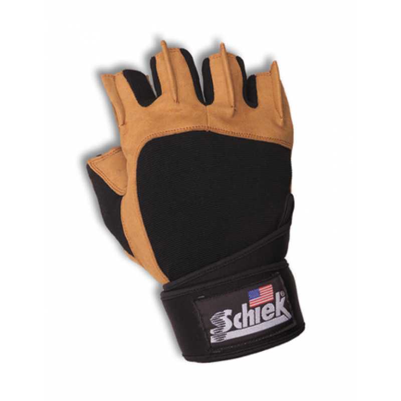 Schiek Power Series Lifting Gloves with Wrist Wraps 男士健美半指手套防滑加长护腕